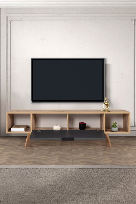 Hanah Home Mesir 3624 Soporte para TV Roble Zafiro y Antracita